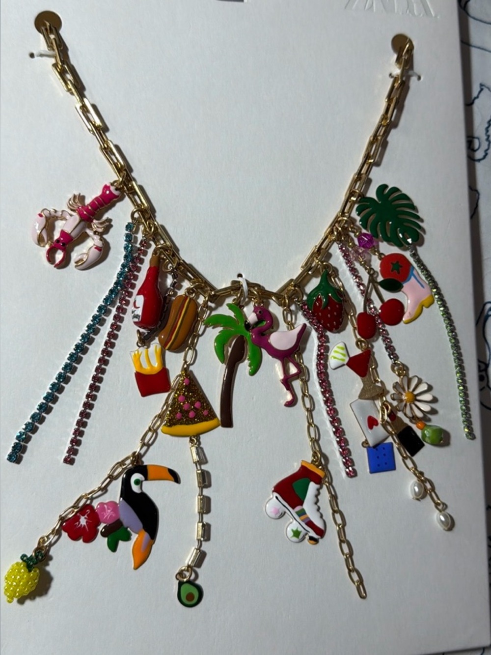 Zara charm link necklace, tropical vacation themed, festival - Picture 9 of 15